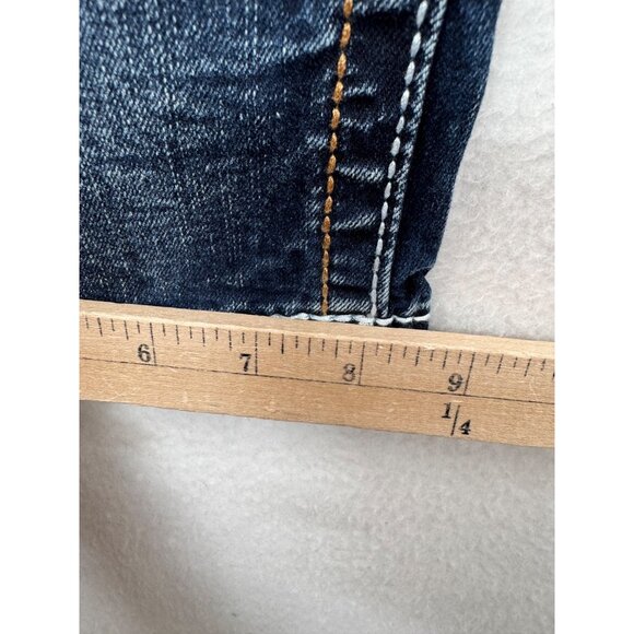 True Luck Bootcut jeans contrast‎ stitch embroidered blue Y2K grunge sz 34x32 - Picture 8 of 10